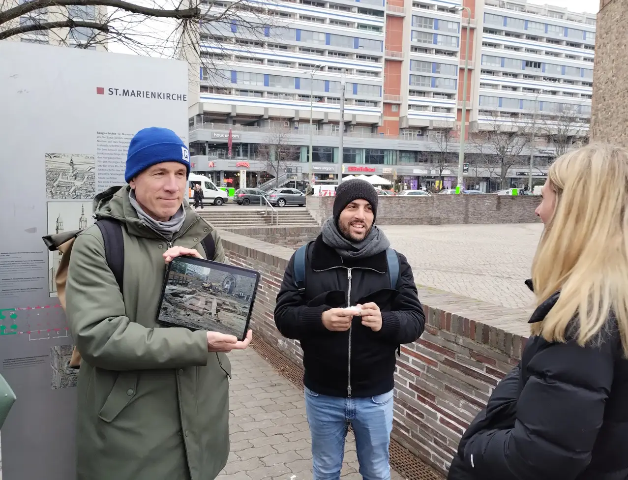 Dr James Sewell with guests of the Medieval Berlin Tour
