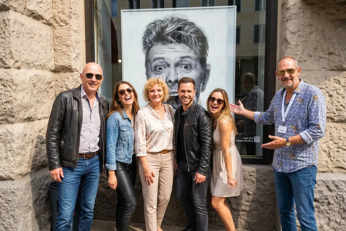 Group posing during a Bowie in Berlin walking tour