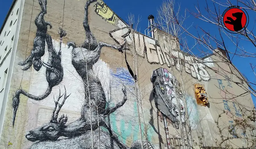 Large graffiti image in Kreuzberg